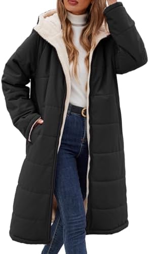 YUCOLEN Womens Fleece Flannel Jacket Plaid Zipper Sherpa Hooded